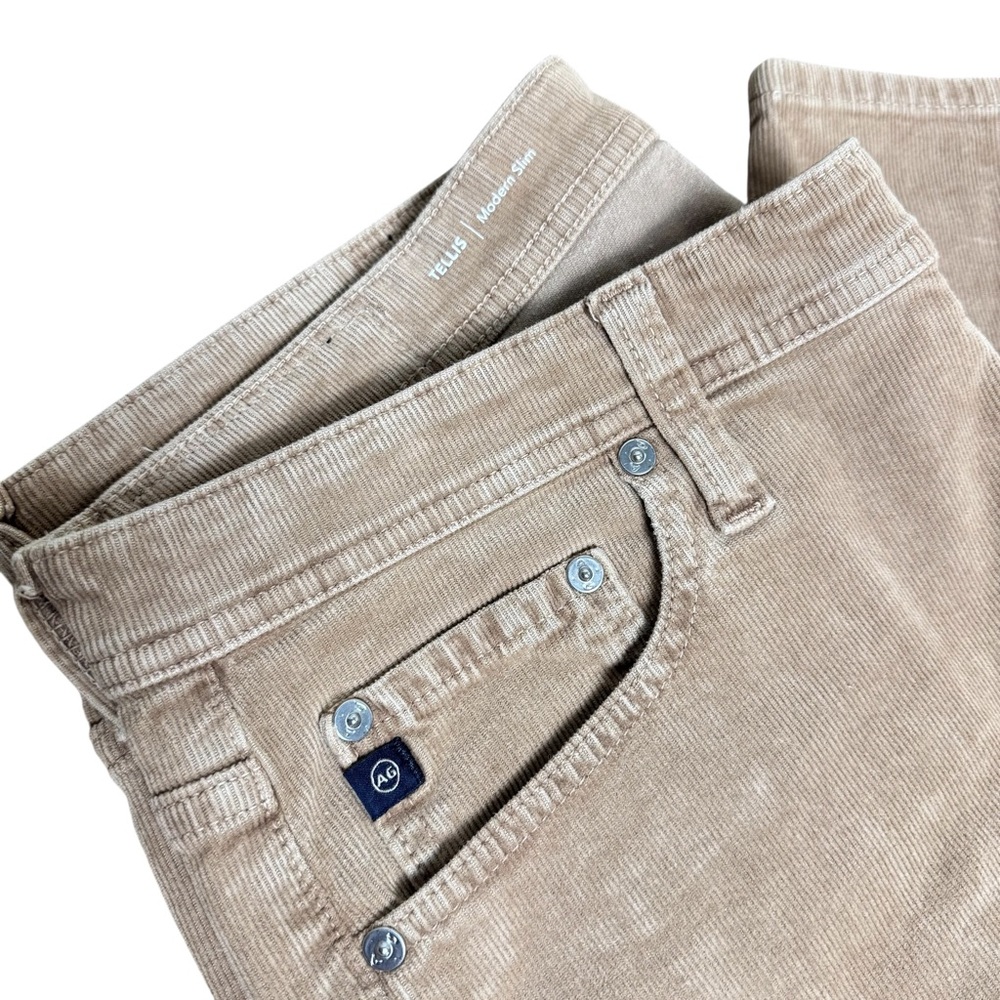AG Adriano Goldschmied Tellis Modern Slim Corduroy‎ Pants Tan Khaki 32x32 - Picture 4 of 5